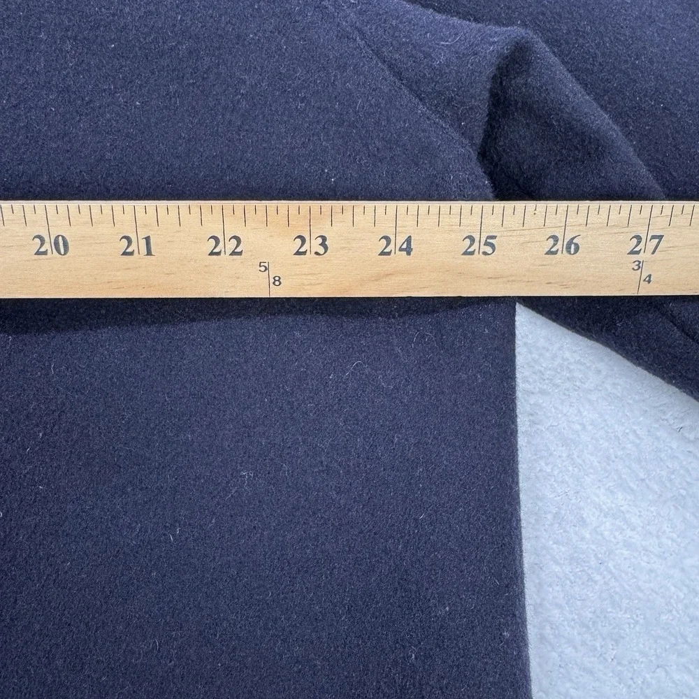 VTG Polo Ralph Lauren Wool Coat Men‎ L Black Pea Coat Full Zip Lined Snap Vent